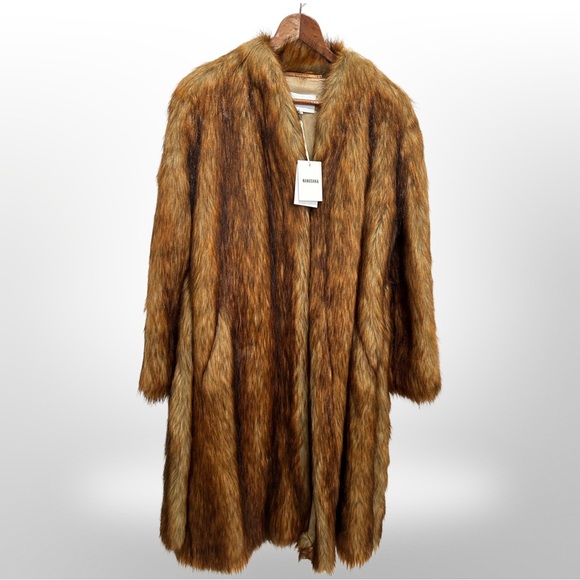 NANUSHKA (xs) NEW with tags Longline faux fur in rusty brown - Picture 4 of 14